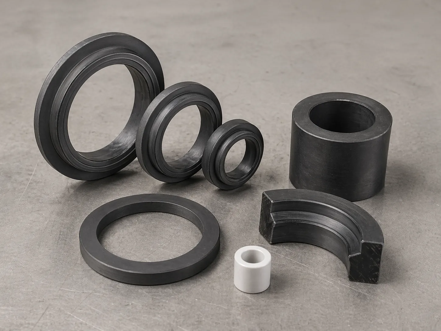 Carbon-filled PTFE industrial components