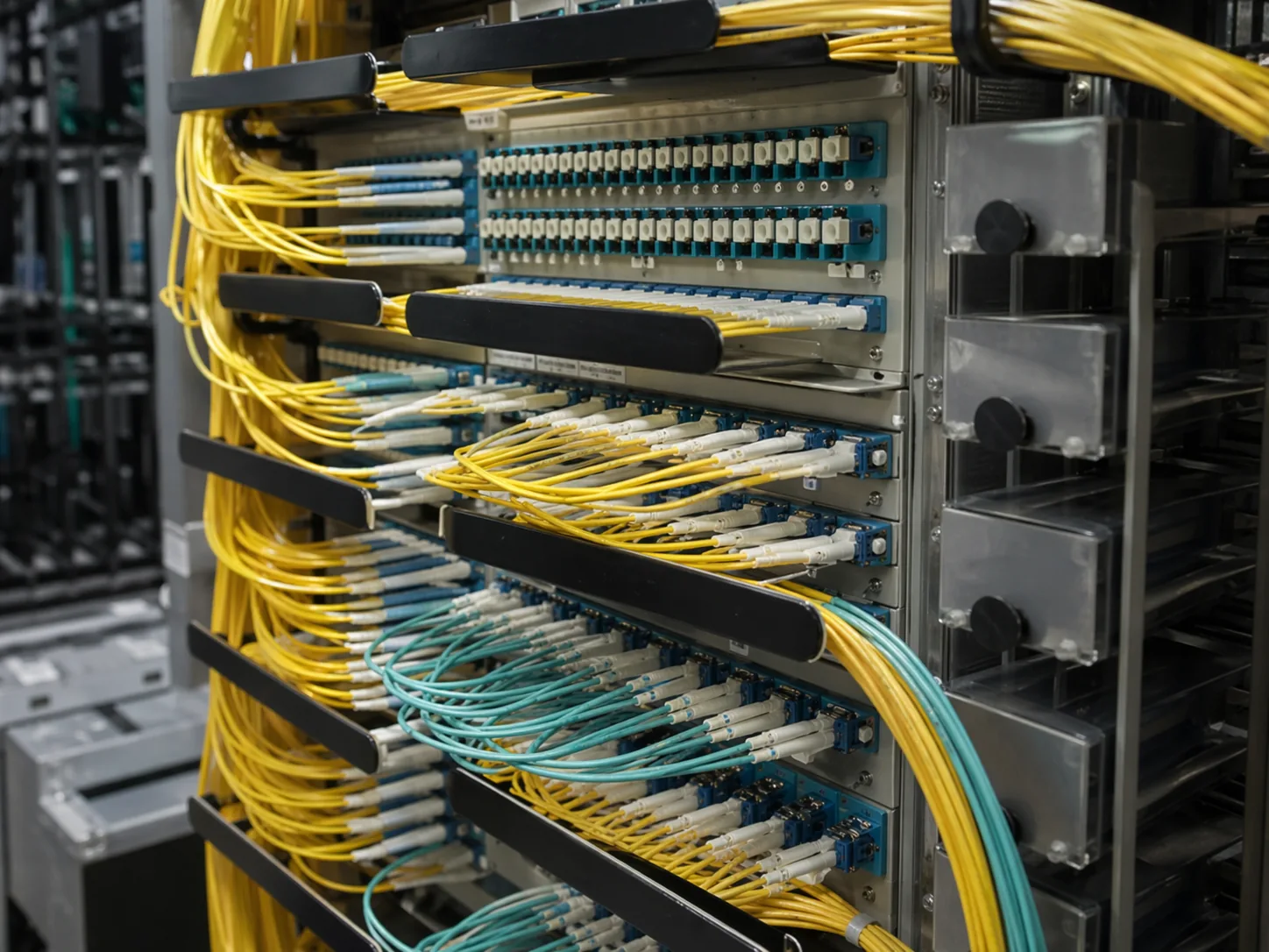 Optical fiber distribution rack