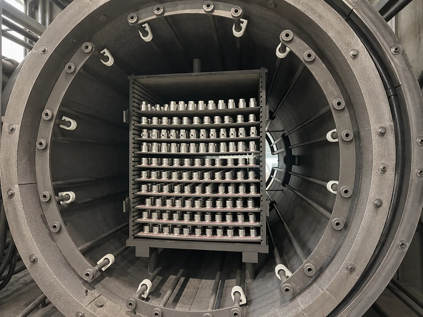 Industrial high-temperature carbon furnace interior